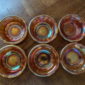 Iridescent Marigold Glass Bowls Set